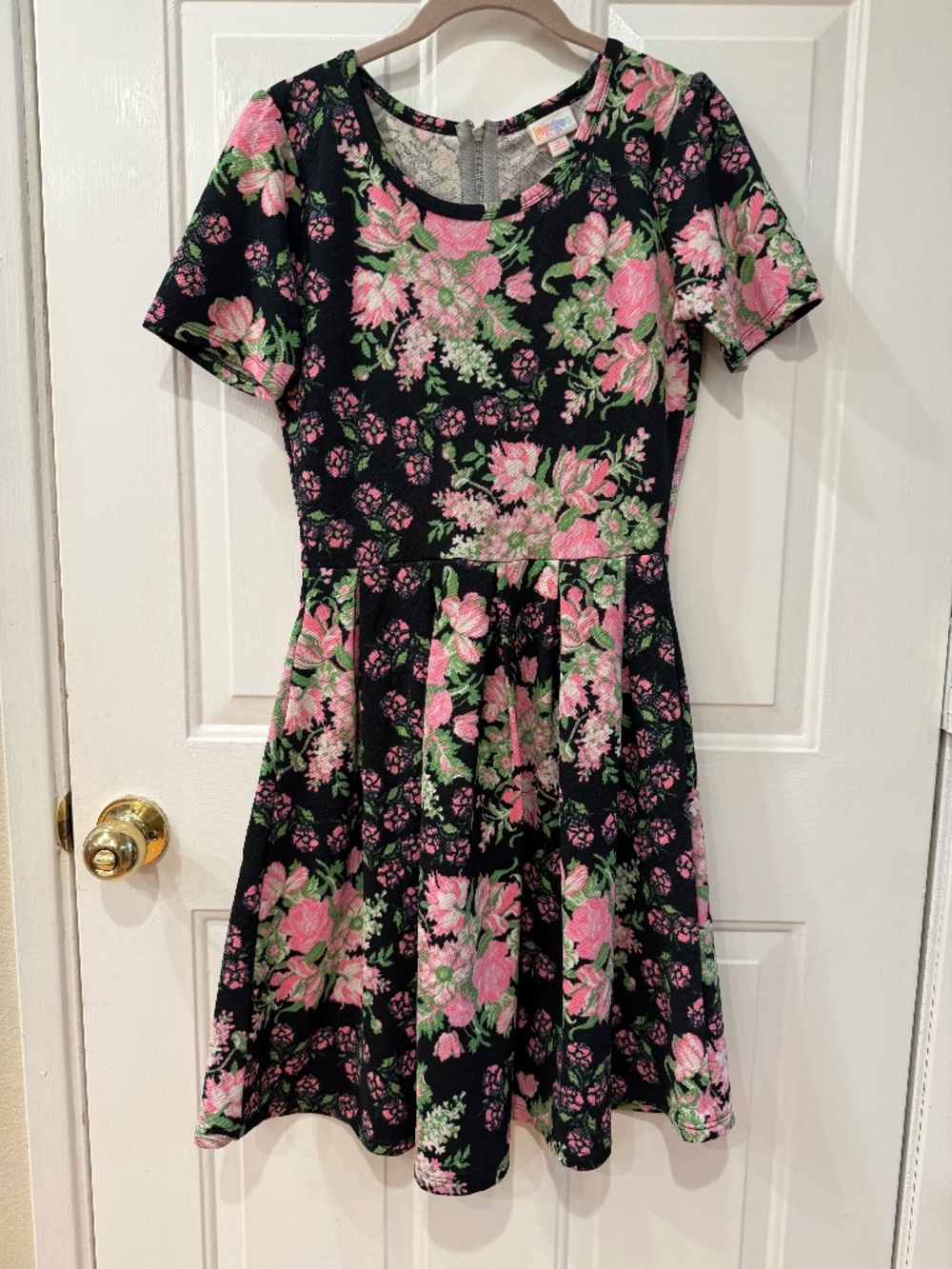 Lularoe dress - navy blue with flowers - size Small